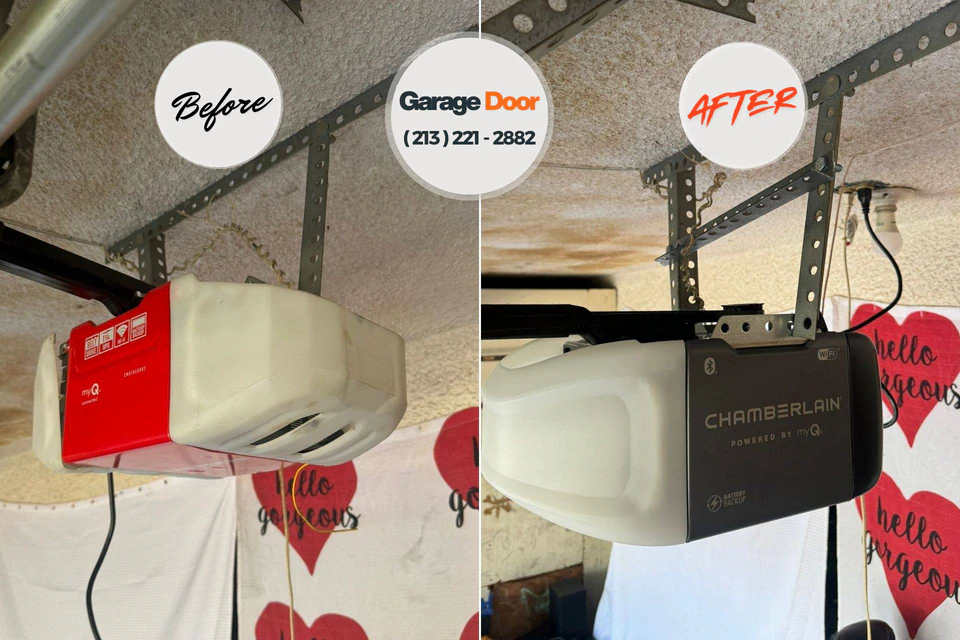 Before and after: garage door repair Goldsby, OK
